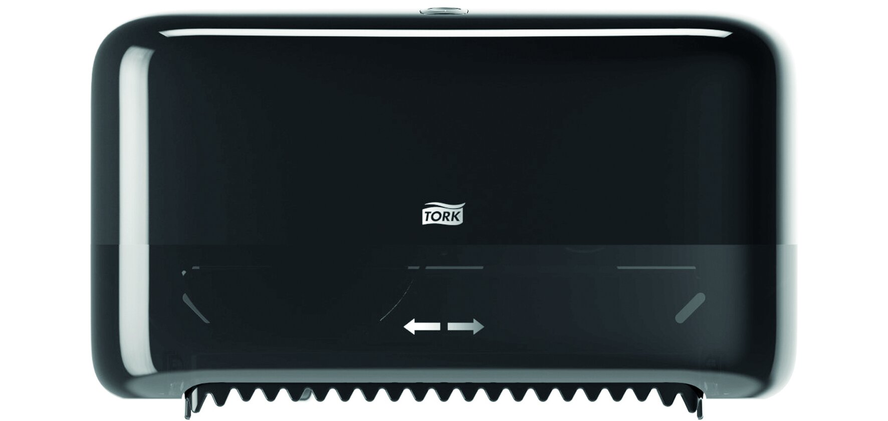Toilettenpapierspender mit Abrisssystem Tork T7 OptiServe®, schwarz, 2 Rollen