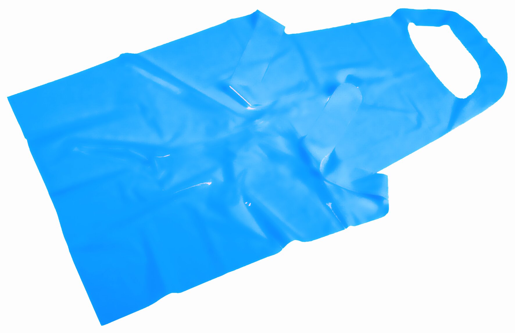Einweglatzschürze LDPE, blau, 30 my, geblockt