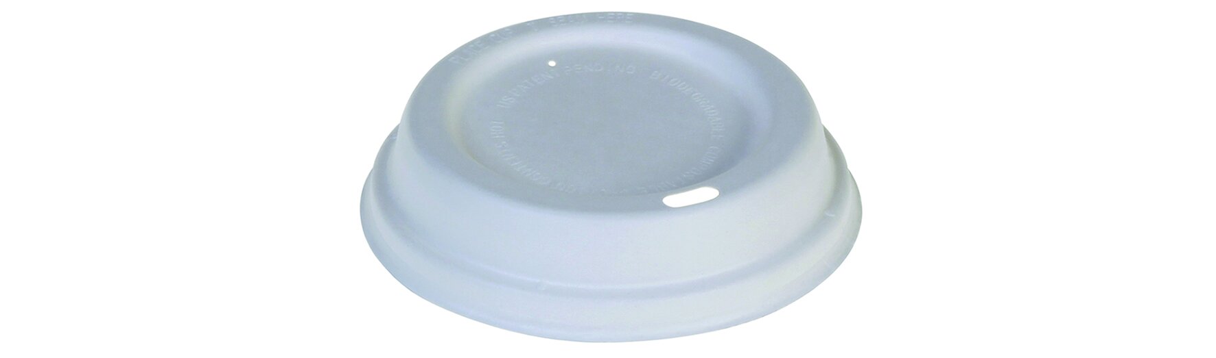 Domdeckel mit Trinköffnung naturesse Zuckerrohr, weiß, rund, Ø 8 cm