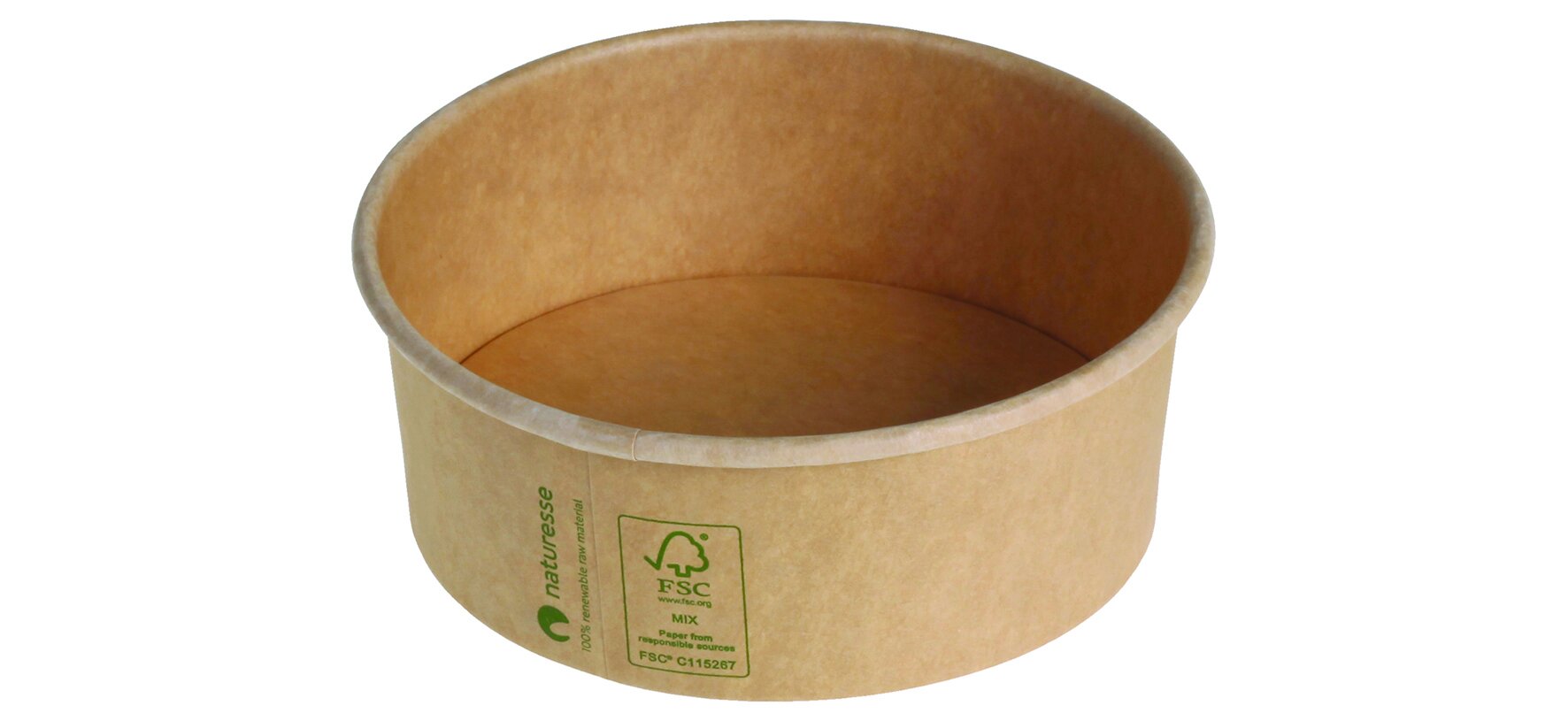 Schale naturesse Karton/PLA, braun, rund, 300 ml