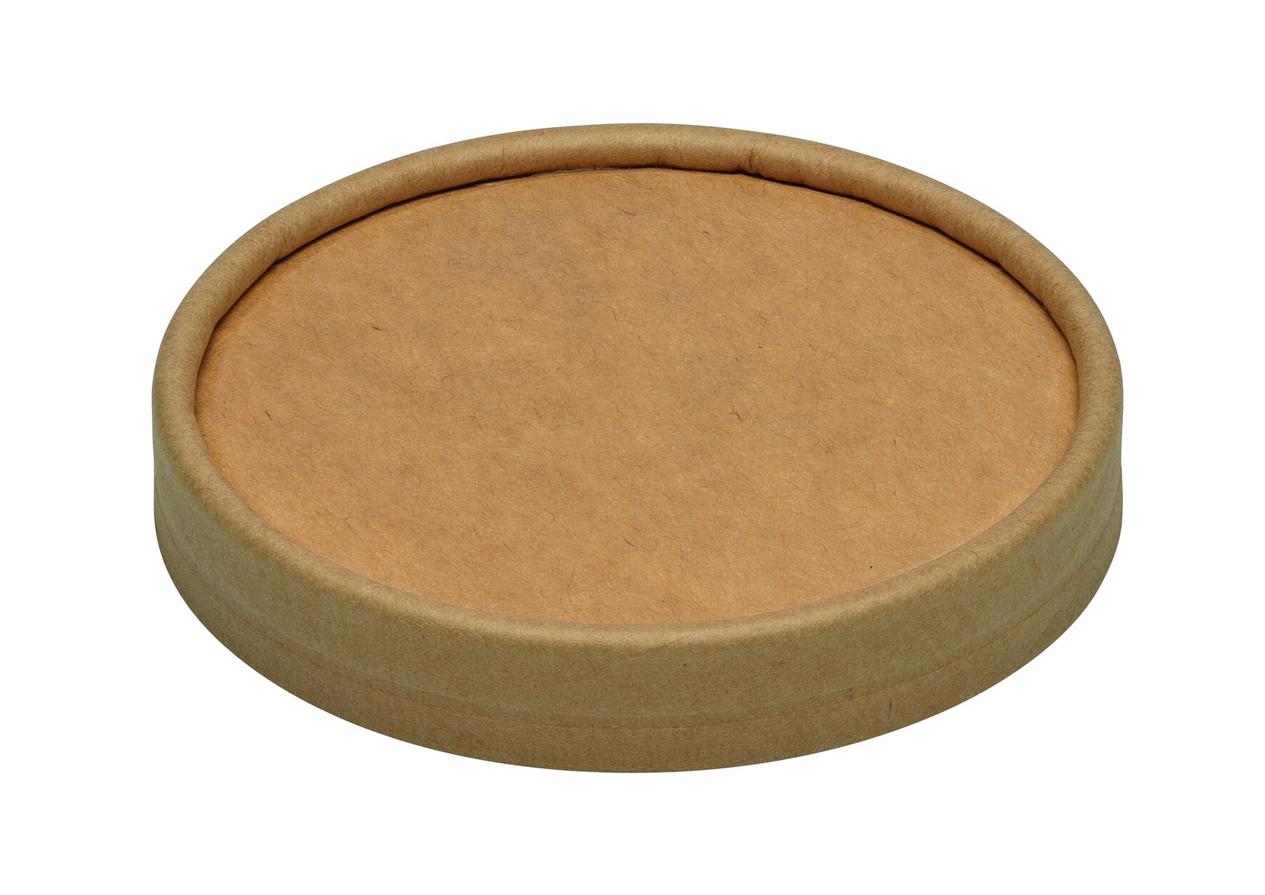 Deckel Karton/PLA, braun, rund, Ø 9 cm