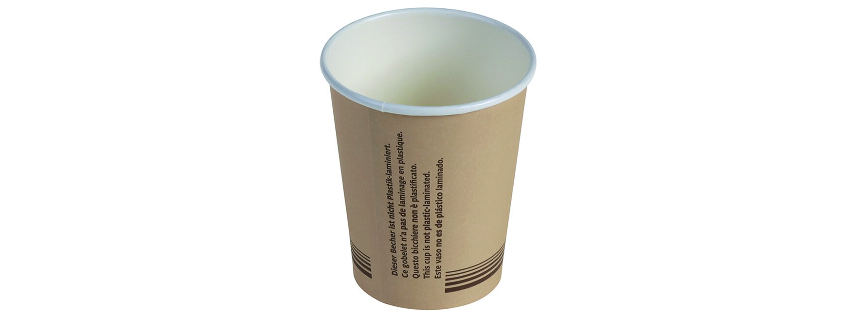 Becher ohne Plastiklaminierung naturesse Karton, braun, 100 ml