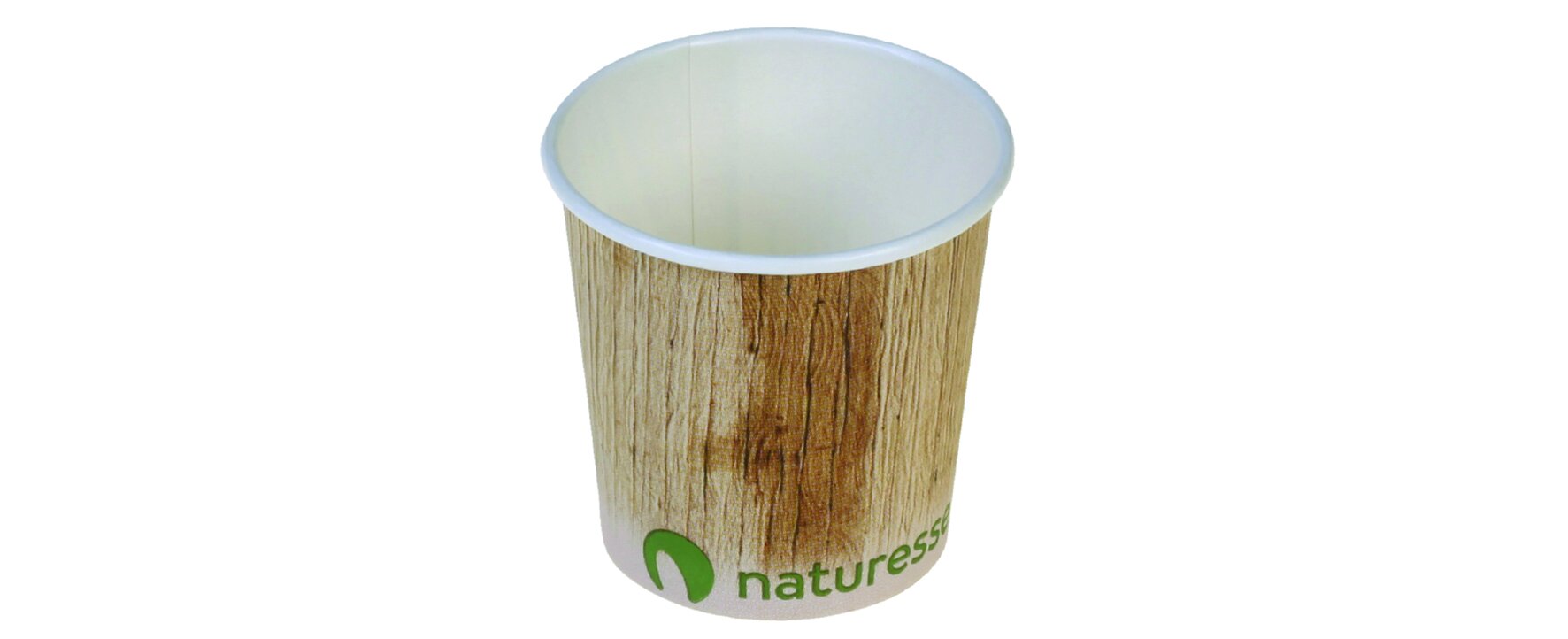 Becher Palmblattdruck ohne Plastiklaminierung naturesse Karton, 100 ml