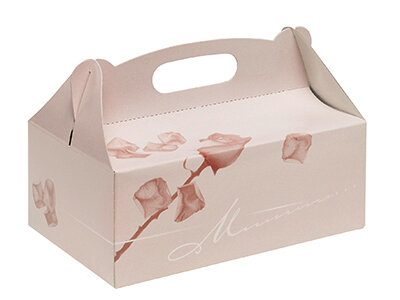 Tortenschachtel mit Henkel suplesse Karton, rosa, 20 x 13 x 9 cm