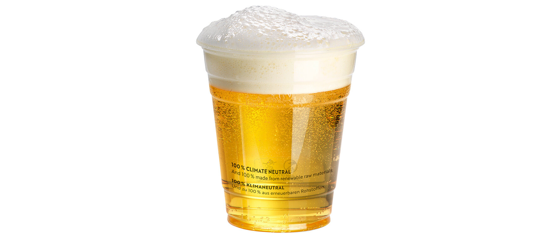 Trinkbecher geeicht 300 ml SUP-Logo naturesse PLA, transparent, 350 ml