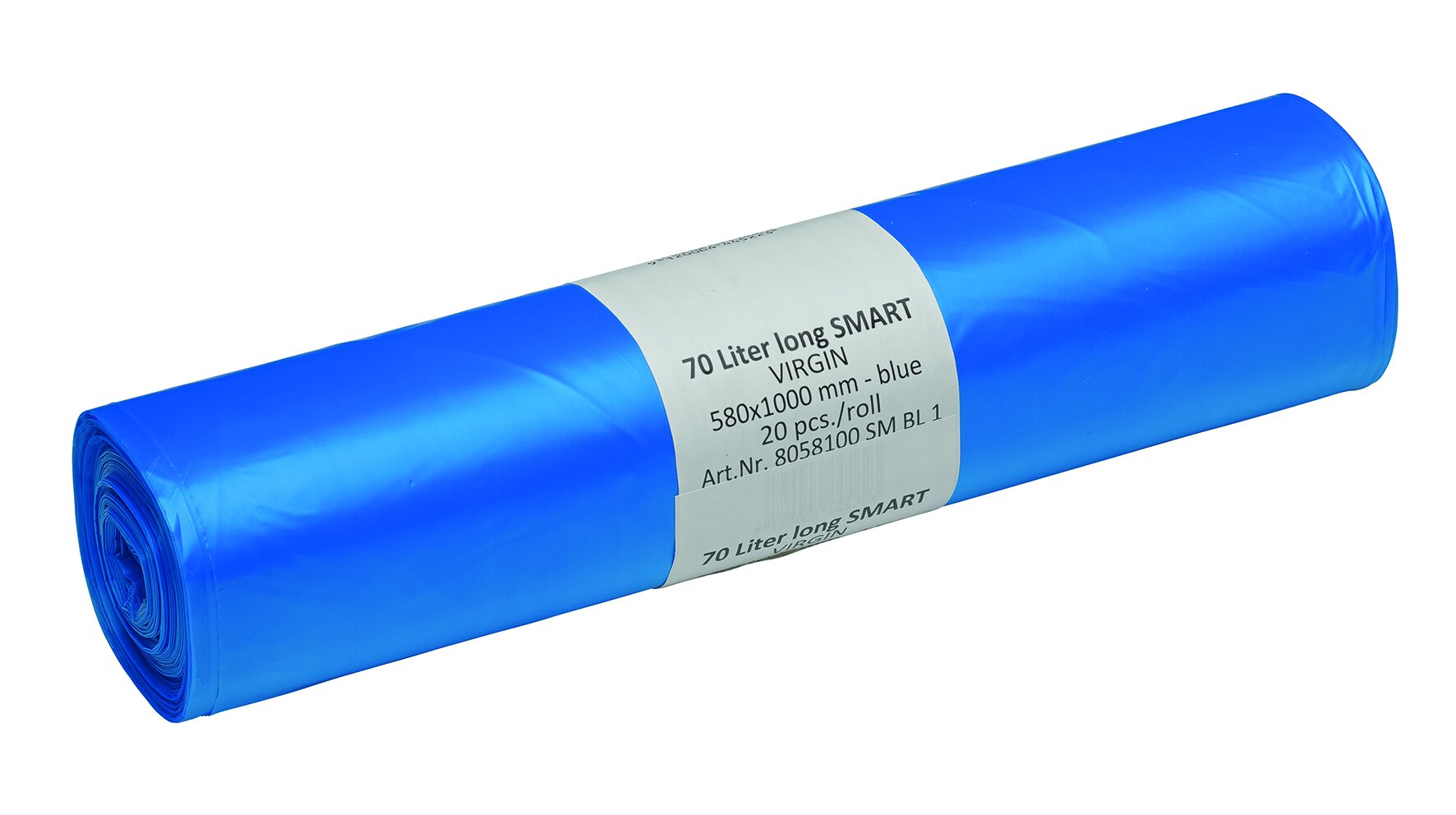 Müllsäcke HDPE, blau, 70  l, 23 my