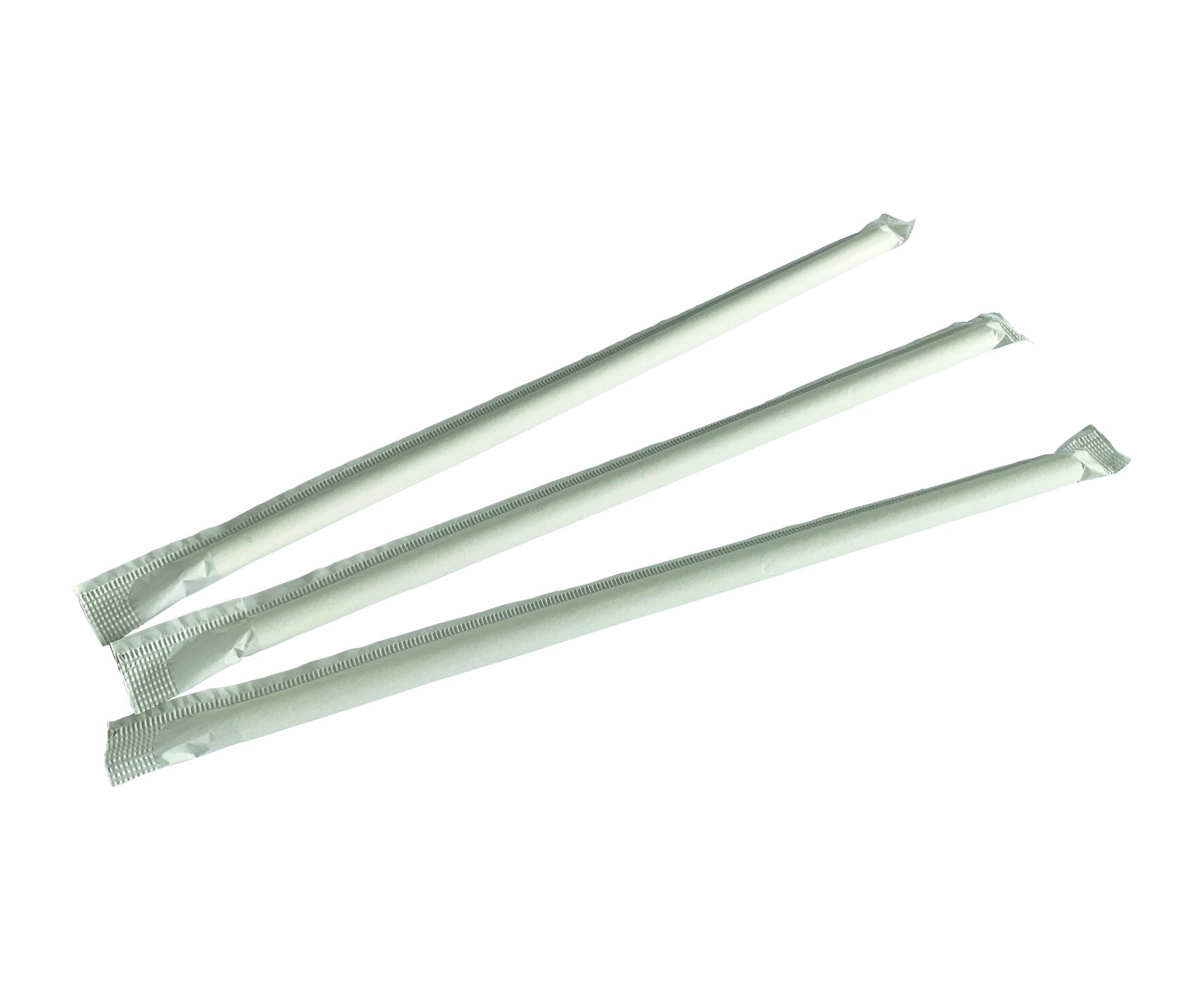 Trinkhalm suplesse Papier, weiß, gehülst,  Ø 8 x 230 mm