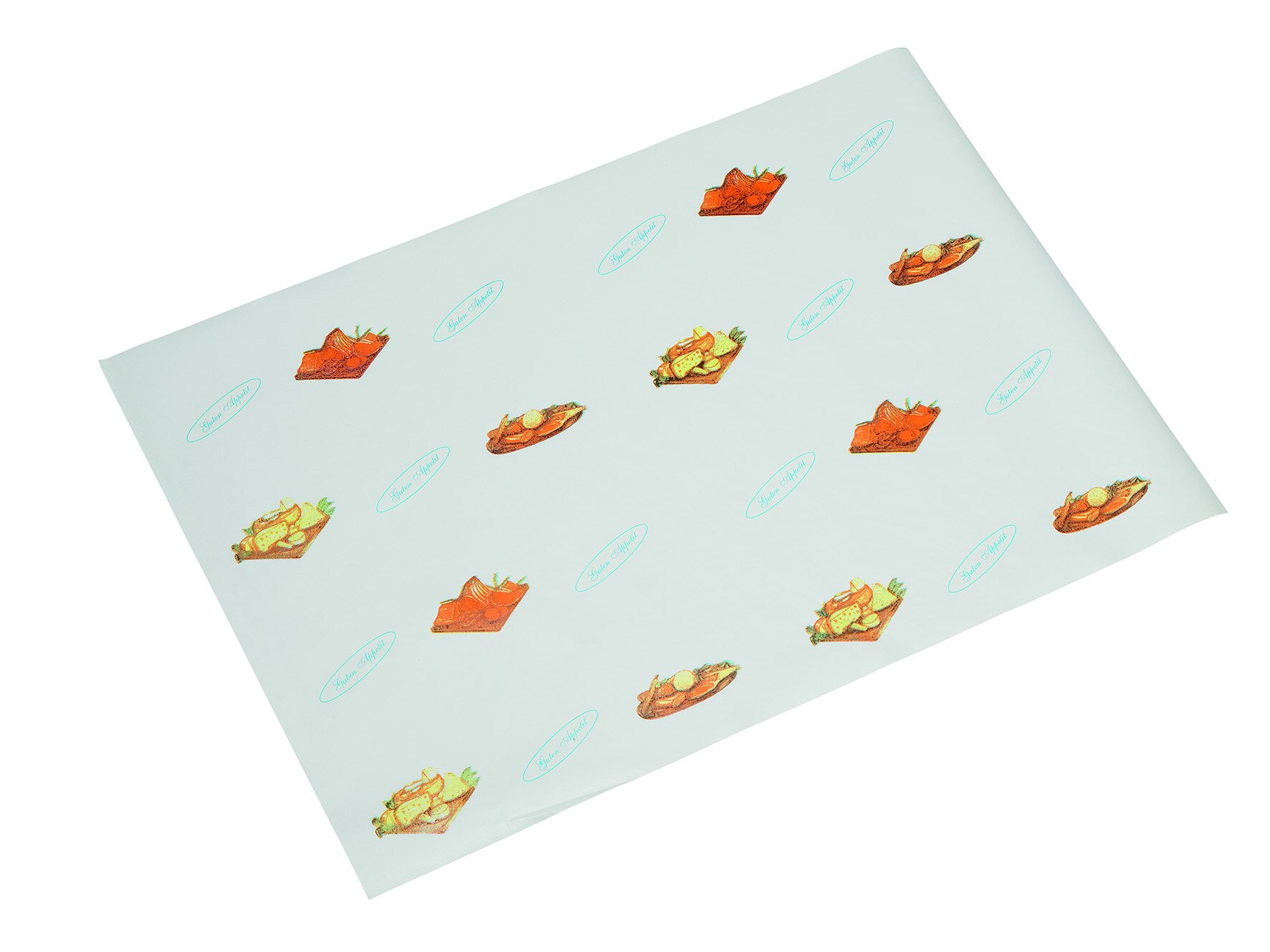 Wickelpapier "Guten Appetit" Papier/HDPE, bunt, 1/8-Bogen, 25 x 37 cm
