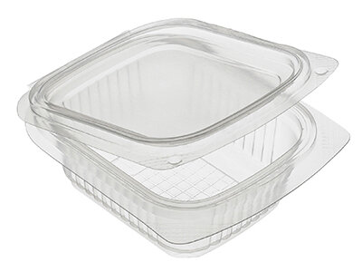 Becher mit Klappdeckel, PP, rechteckig, 250 ml