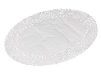 Tortenspitze Papier, weiß, oval, 36 x 26 cm