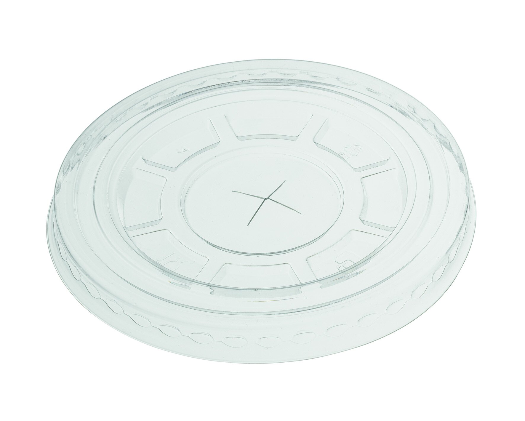 Deckel mit Kreuzschlitz PET, transparent, rund, Ø 9 cm