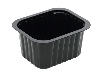 Schale PP, schwarz, rechteckig, 630 ml