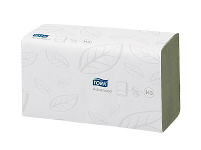 Papierhandtuch Tork H3 Advanced, grün, 2-lagig, V-Falz, 23 x 24,8 cm
