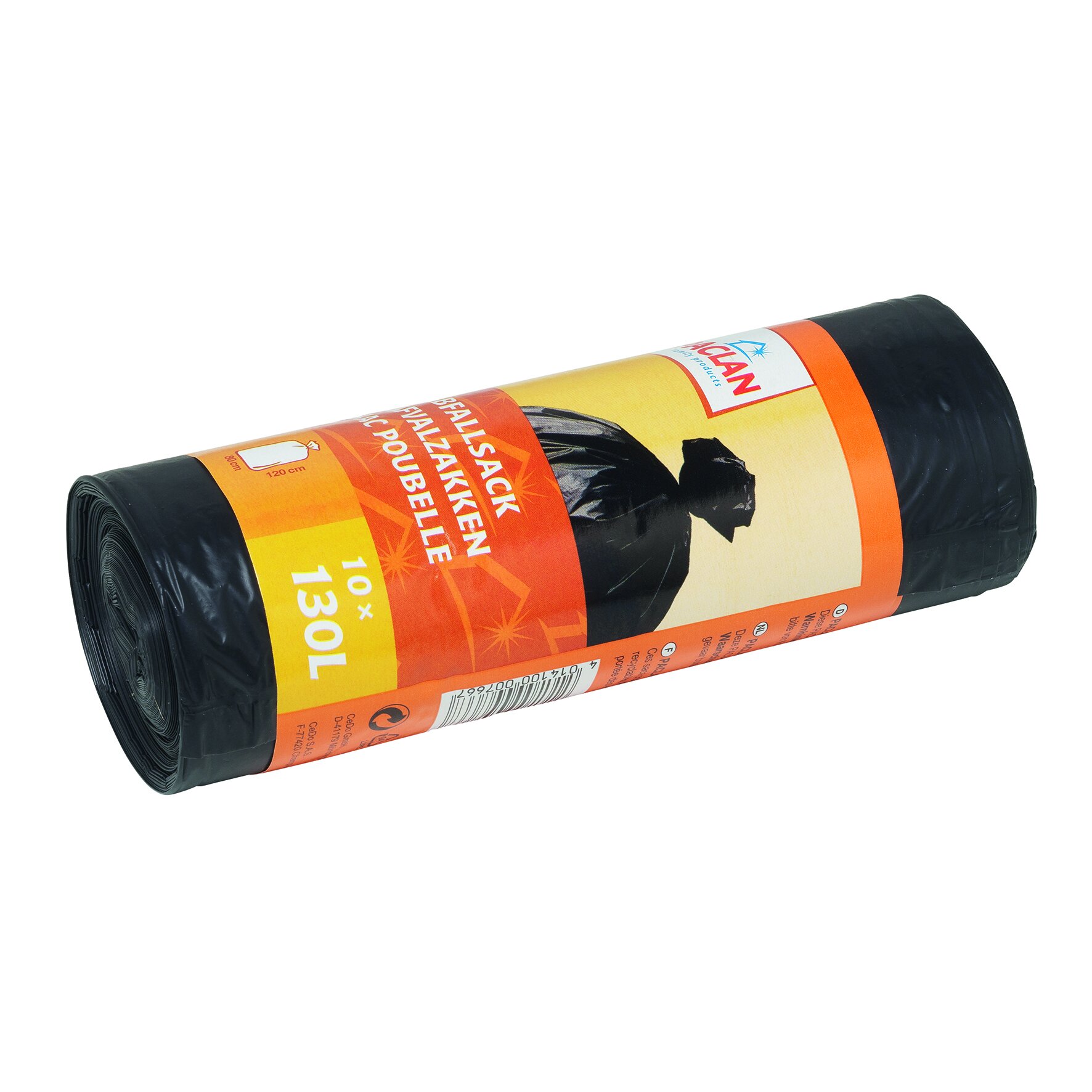 Abfallsäcke LDPE, schwarz, 130 l, 40 my