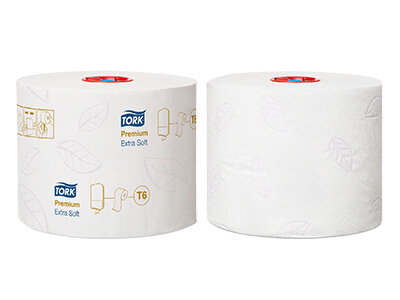 Toilettenpapier Tork T6 Midi Premium, weiß, 2-lagig, 70 lfm