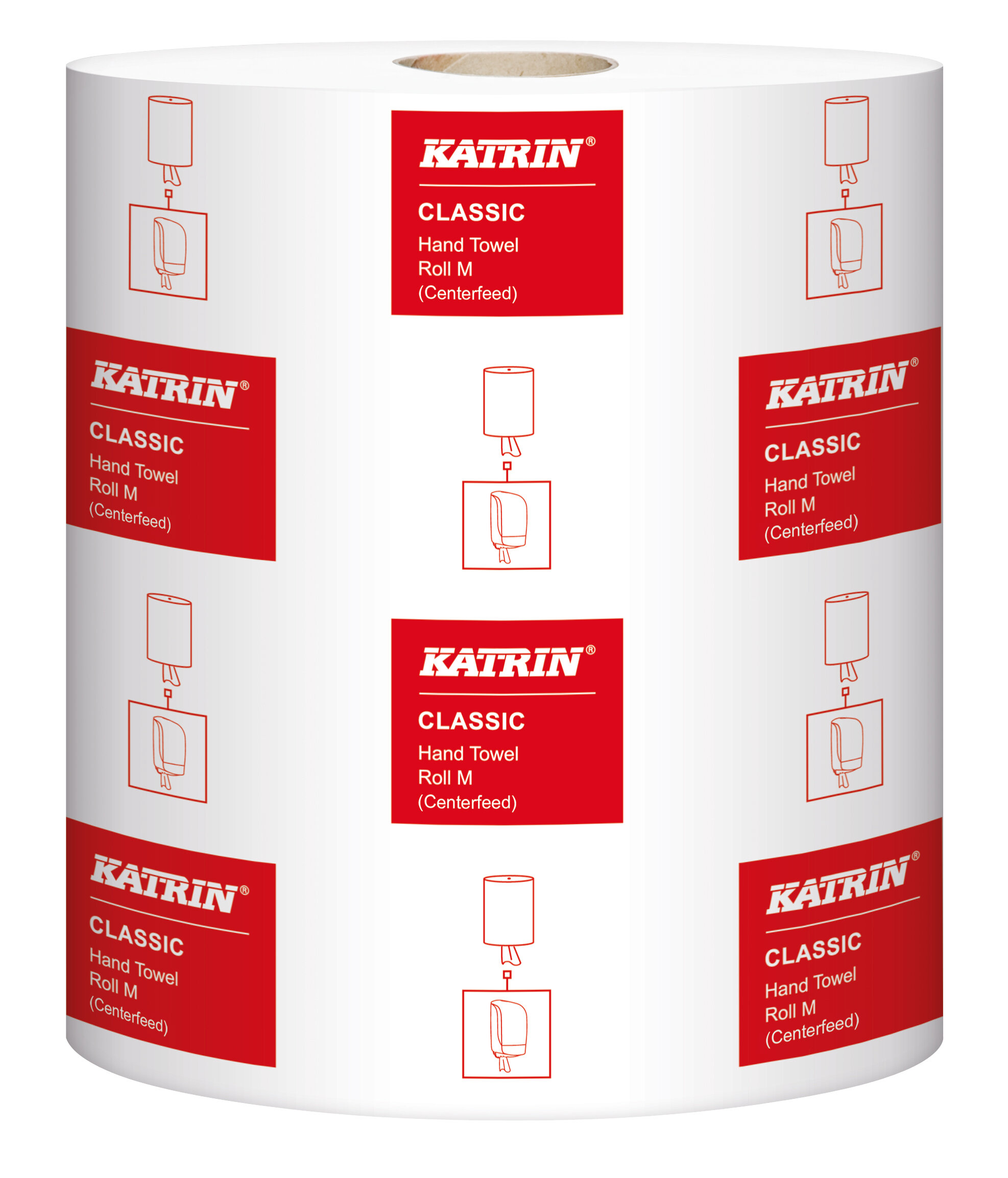 Rollenhandtuch Katrin Classic midi Recycling weiß, 2-lagig, unperforiert