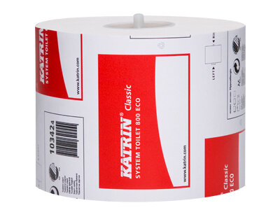 Toilettenpapier Katrin Classic, weiß, Systemrolle, 2-lagig, 800 Blatt