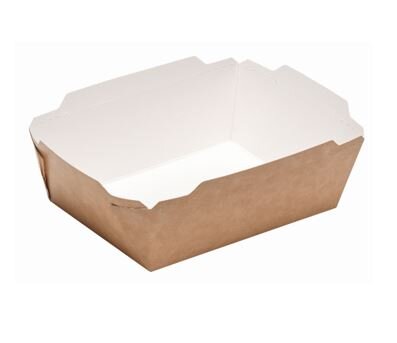 Take-away-Schachtel  Papier/PE, braun/weiß, 16 x 12 cm
