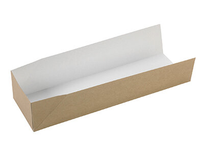 Hot Dog-Tray suplesse Karton braun/weiß 8 x 25 cm