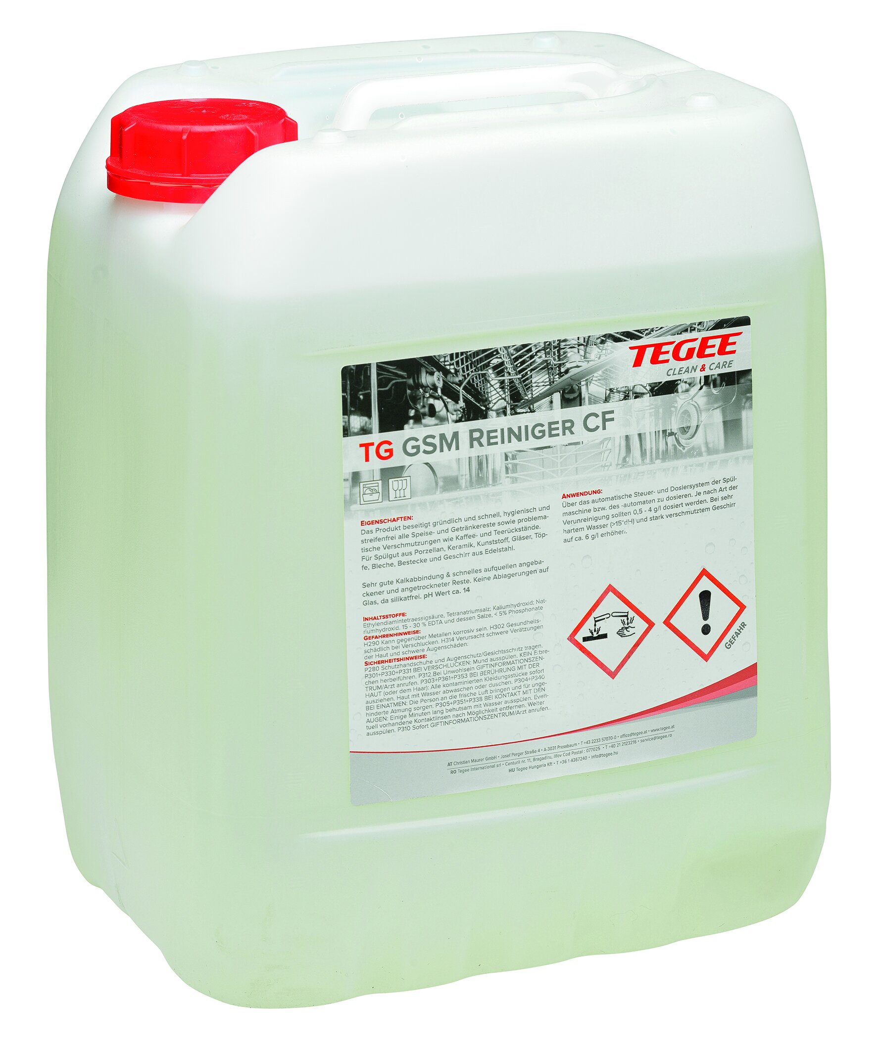 Geschirrspülmaschinenreiniger Tegee,  chlorfrei, 10 l