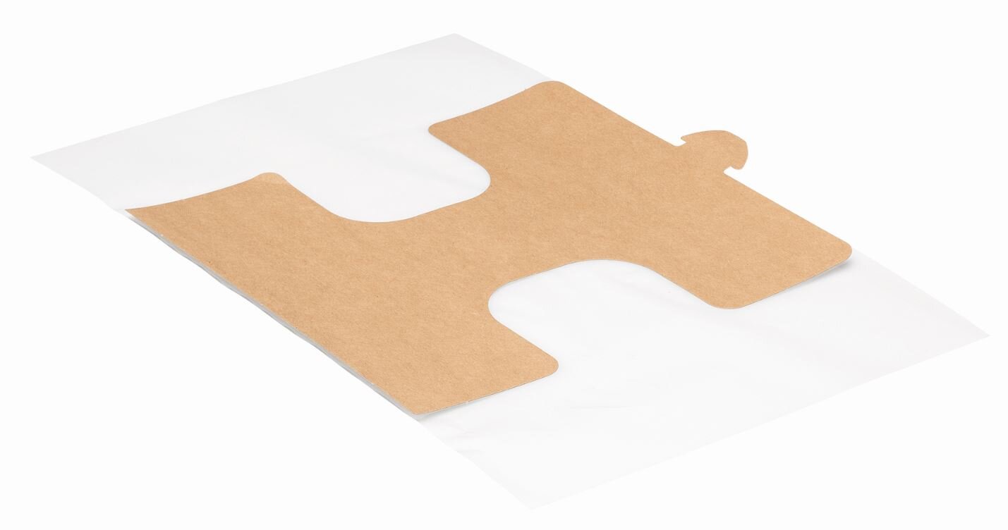 Baguette-Verpackung Karton/BOPP, braun/weiß, 21 x 25,15 cm