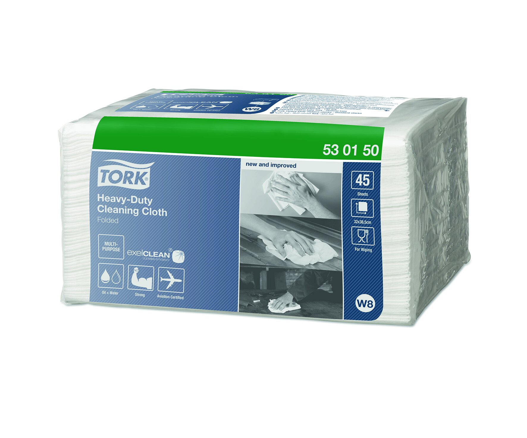 Reinigungstücher Tork W8 Vlies, weiß, extra stark