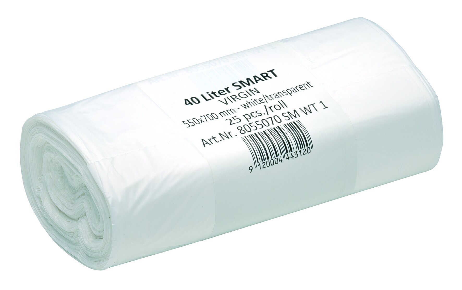 Müllsäcke HDPE, weiß, 40 l, 11 my