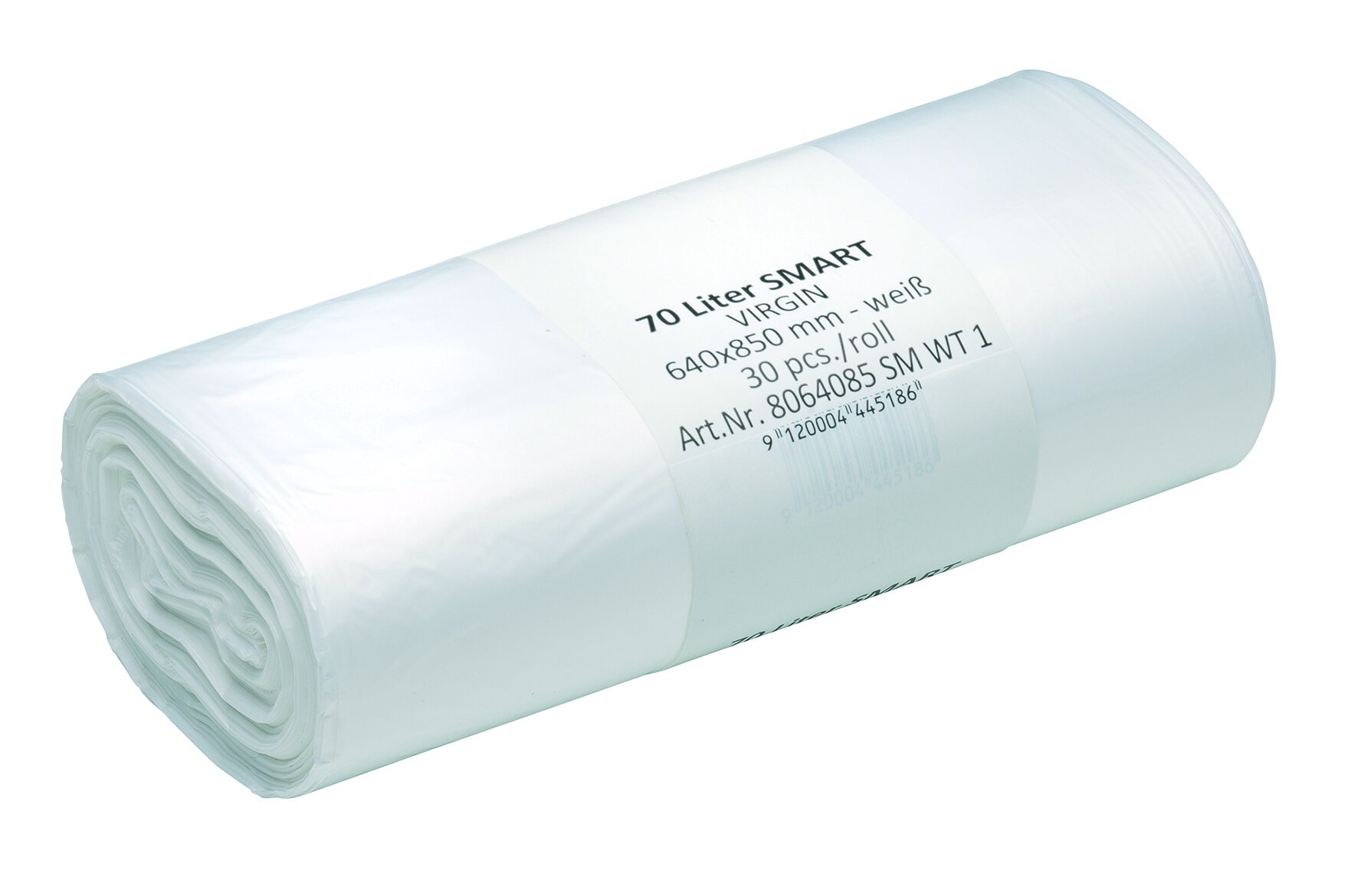 Müllsäcke HDPE, weiß, 70 l, 11 my