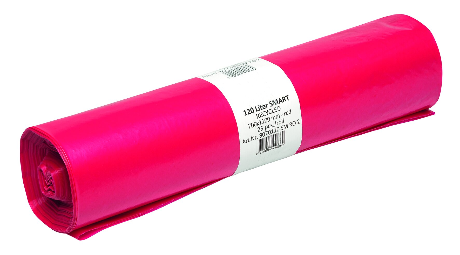 Müllsäcke LDPE, rot, 120 l, 37 my
