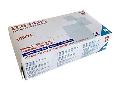 Handschuhe Vinyl, transparent, puderfrei, M