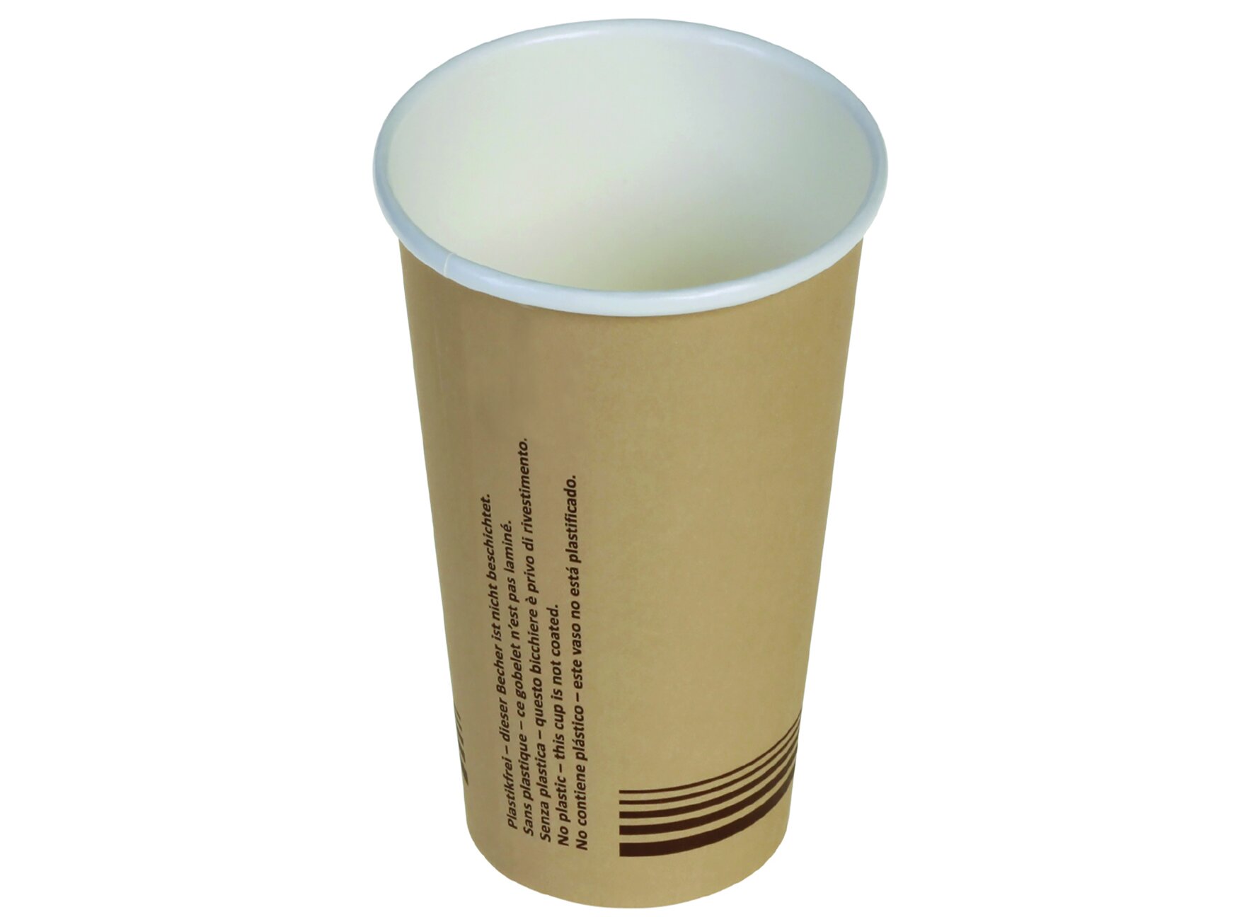 Becher ohne Plastiklaminierung naturesse Karton, braun, 400 ml