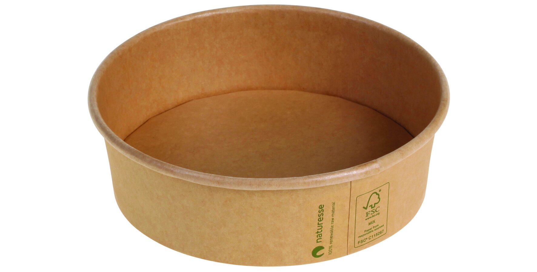 Schale ohne Plastiklaminierung naturesse Kraft-Karton, braun, 500 ml