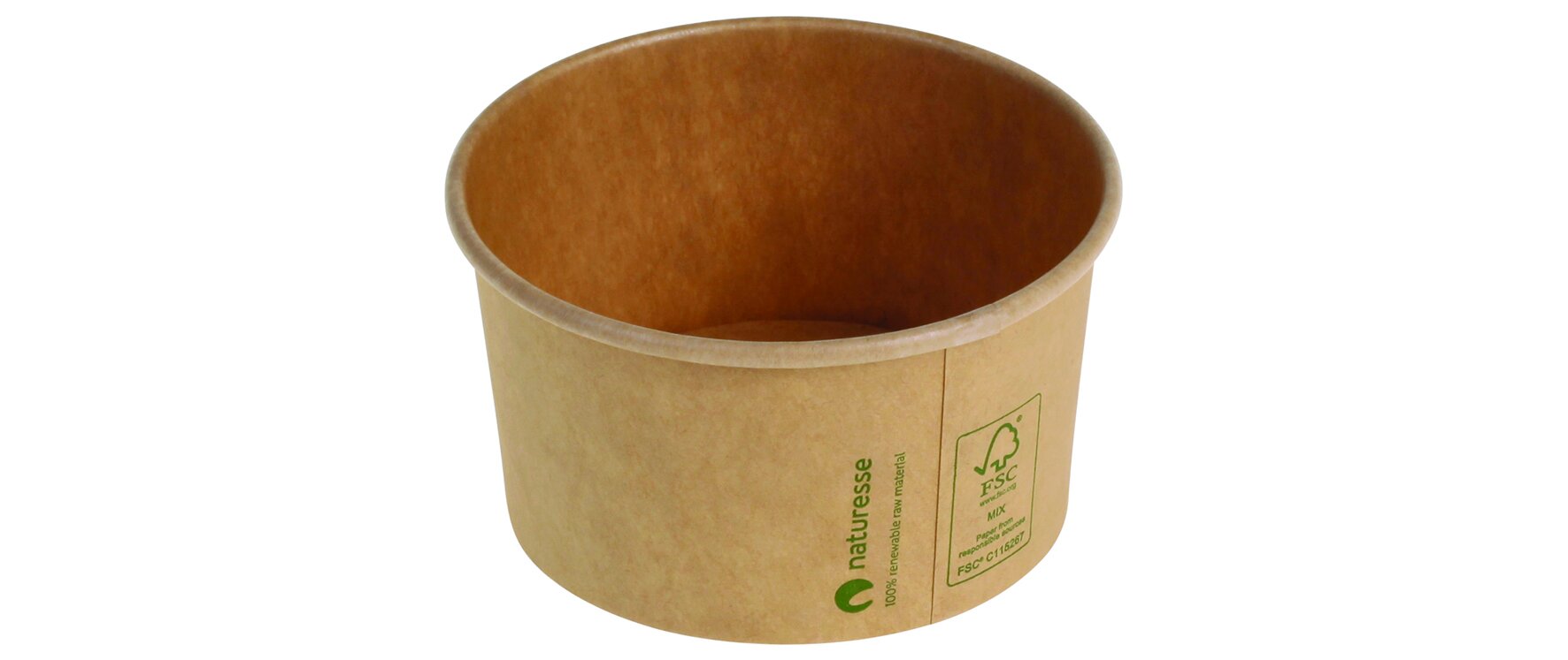 Becher ohne Plastiklaminierung naturesse Kraft-Karton, braun, 240 ml