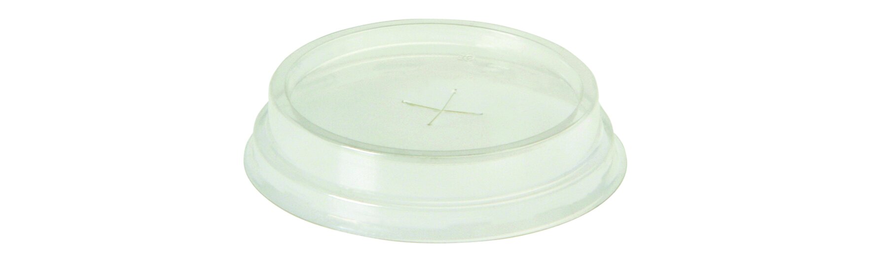 Deckel mit Kreuzschlitz PLA, transparent, rund, Ø 7,6 cm