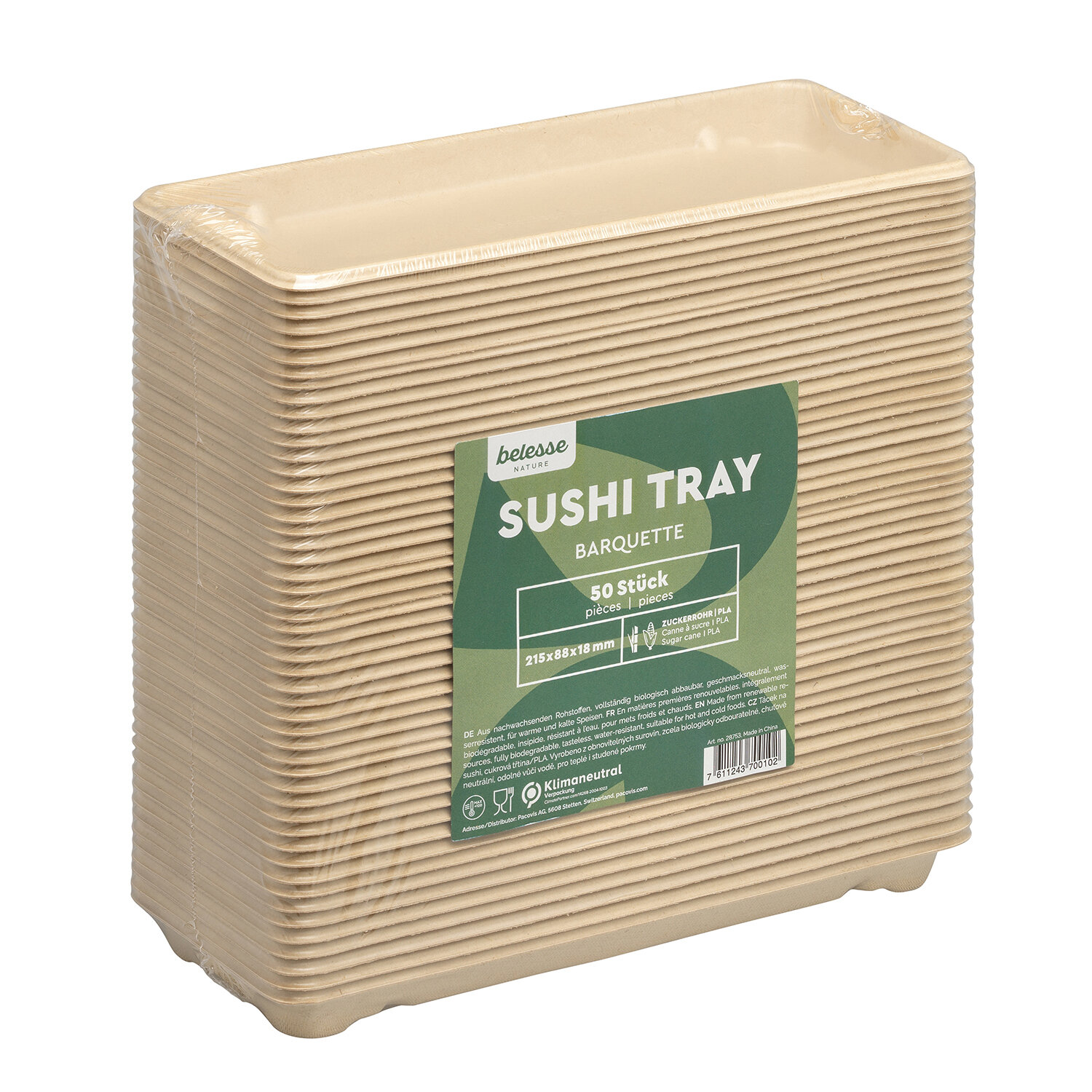 Take-away Platte naturesse, Zuckerrohr/PLA, 21,5 x 8,8 x 1,8 cm