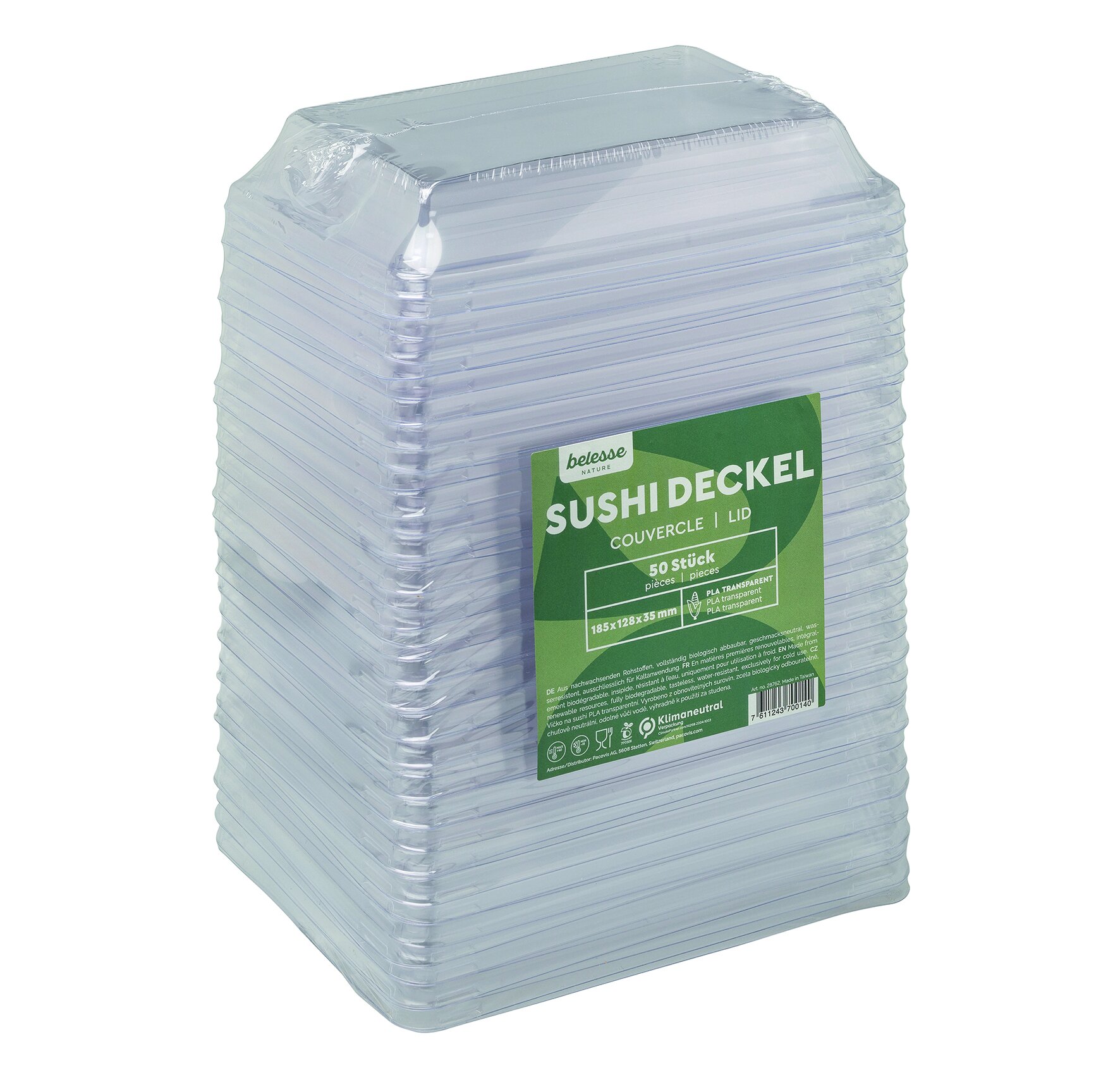 Domdeckel naturesse PLA, transparent, 18,5 x 12,8 x 3,5 cm