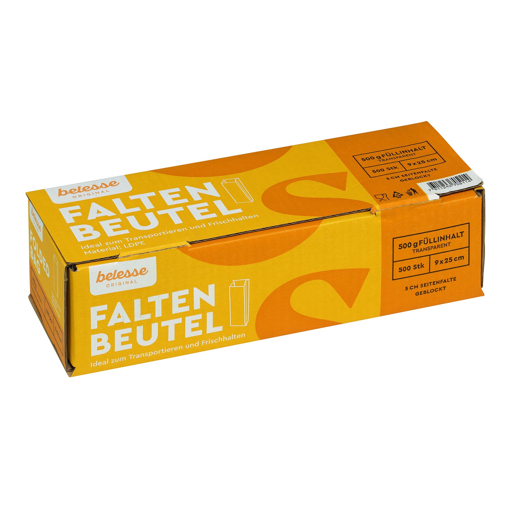 Faltenbeutel LDPE, transparent, 9 x 25 cm