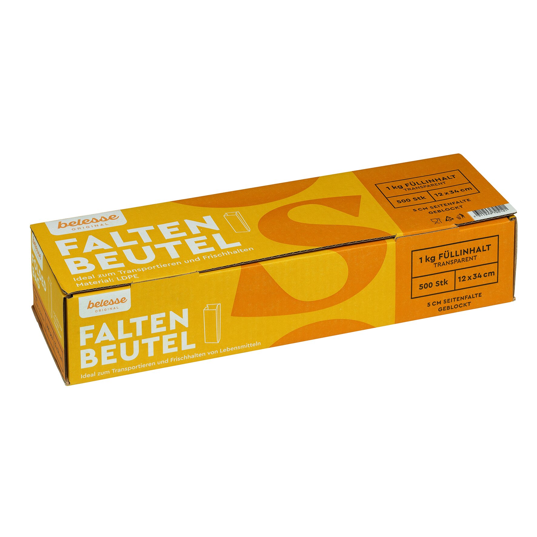 Faltenbeutel LDPE, transparent, 12 x 34 cm