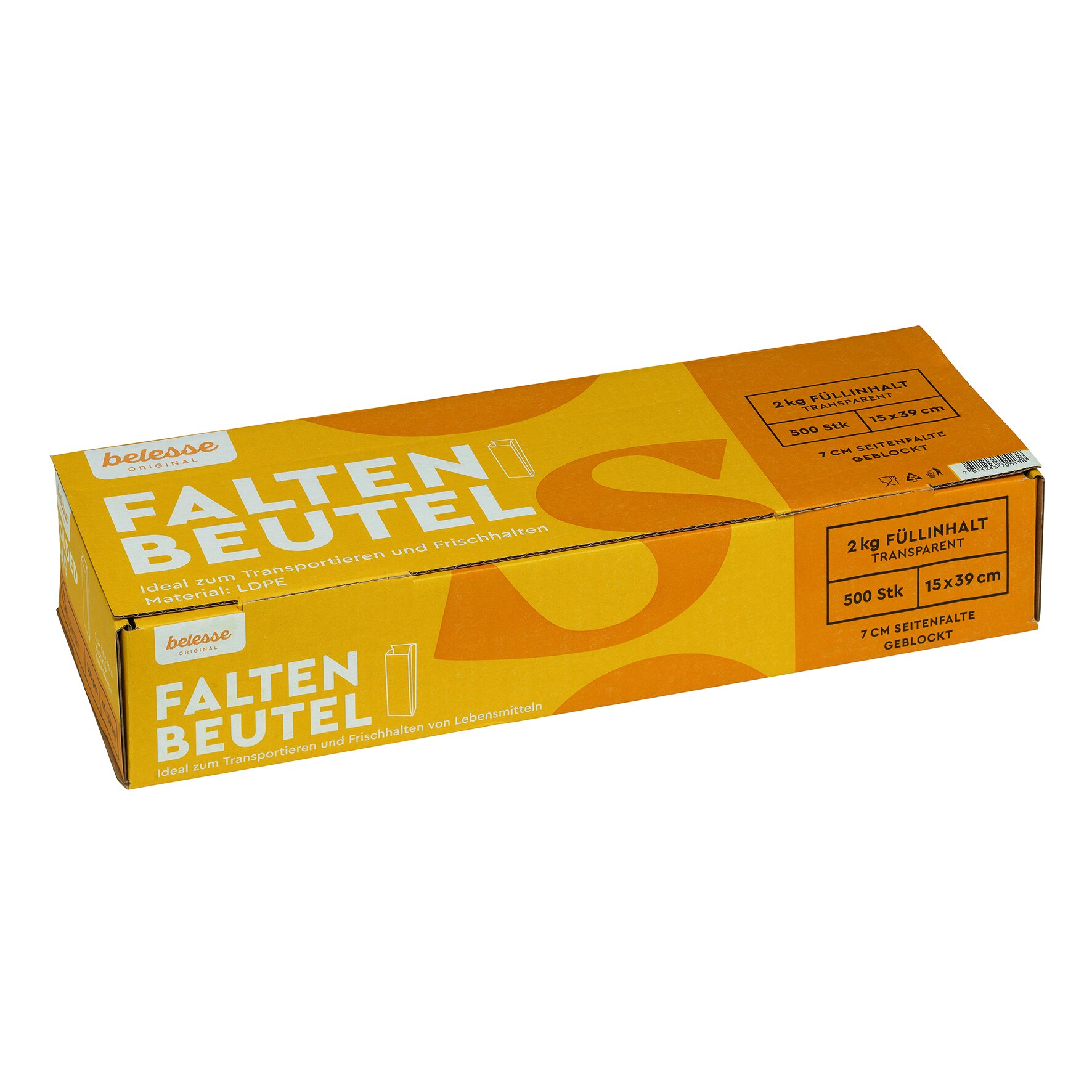 Faltenbeutel LDPE, transparent, 15 x 39 cm