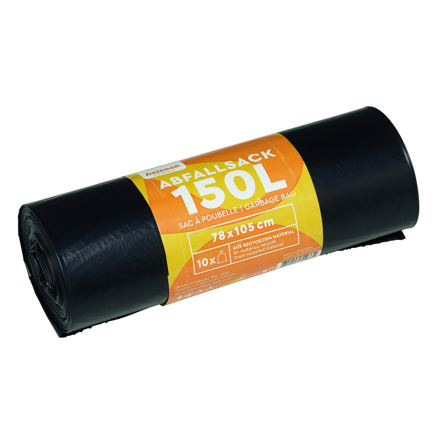 Müllsäcke LDPE, schwarz, 150 l, 35 my