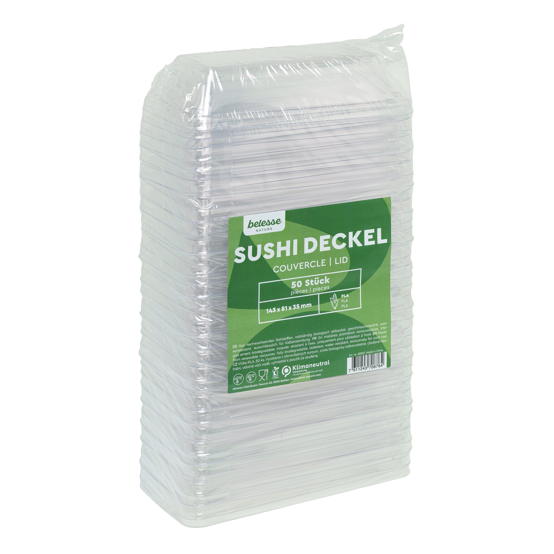 Domdeckel naturesse PLA, transparent, 14,3 x 8,1 x 3,5 cm