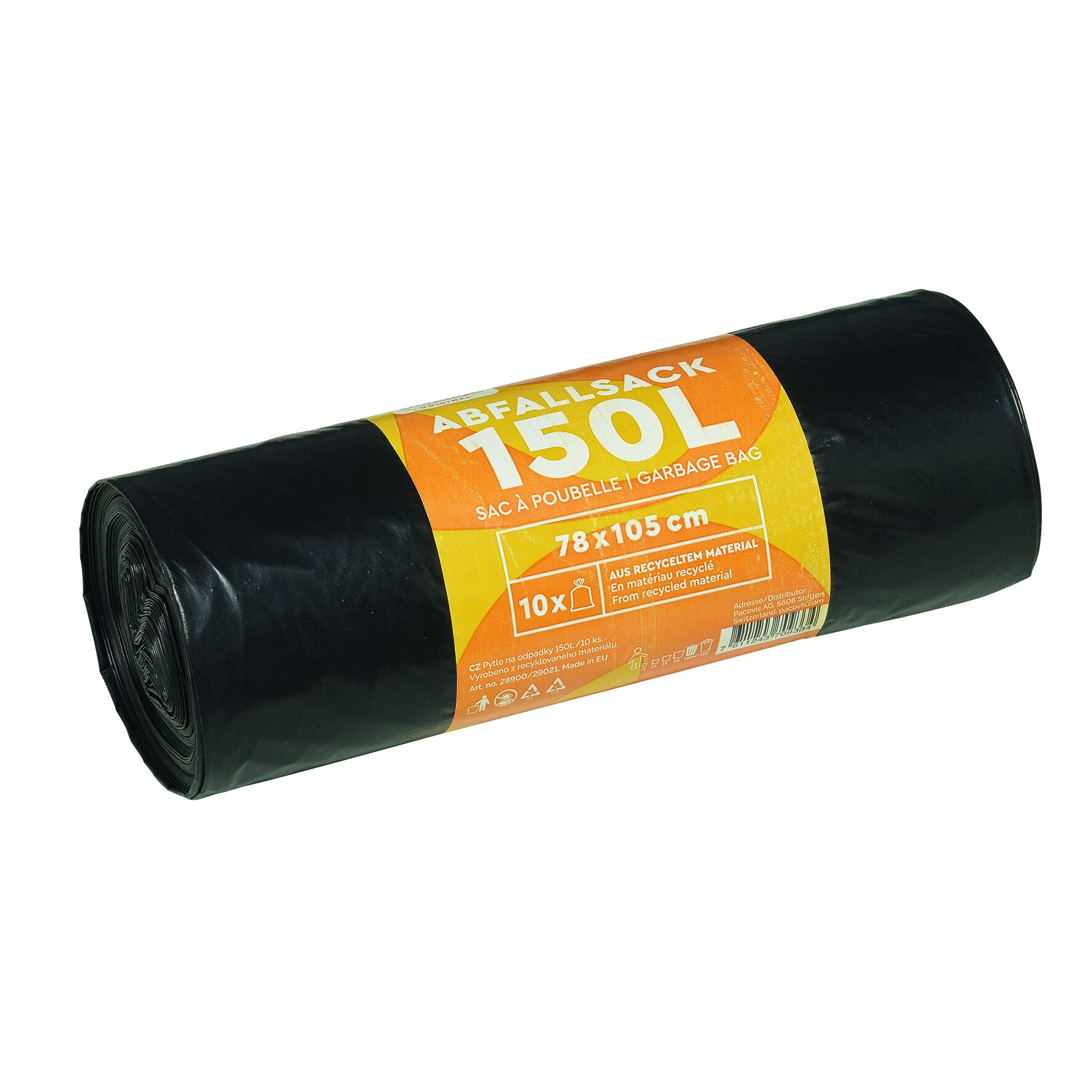 Müllsäcke LDPE, schwarz, 150 l, 35 my