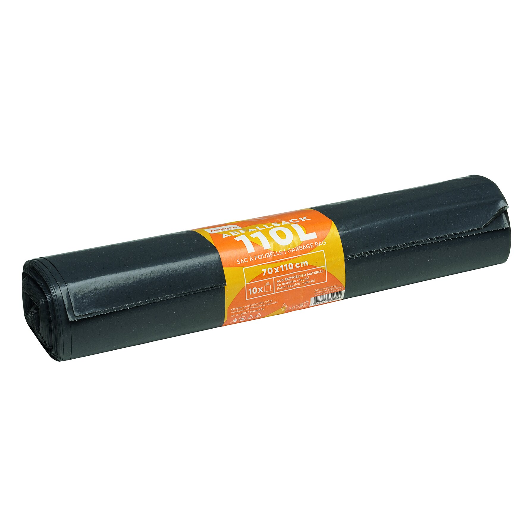 Müllsäcke LDPE, grau, 110 l, 65 my