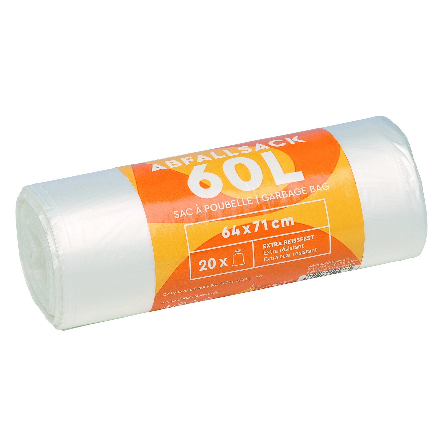 Müllsäcke HDPE, weiß, 60 l, 13 my
