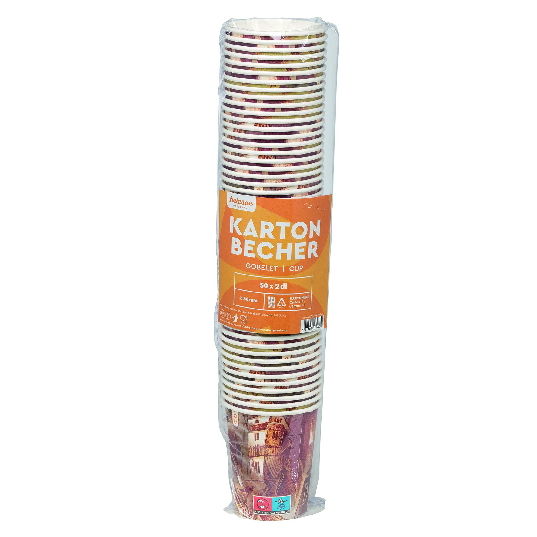 Becher SUP-Logo  suplesse Boulevard Kraft-Karton/PE, 200 ml