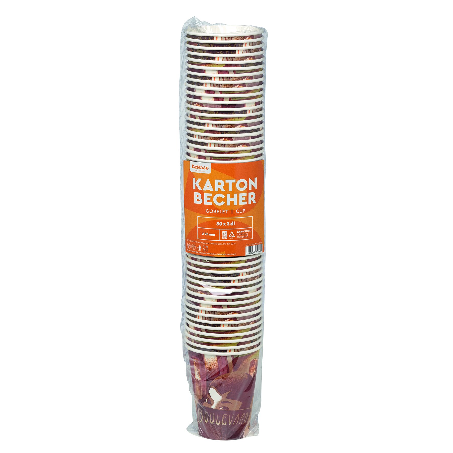 Becher SUP-Logo  suplesse Boulevard Kraft-Karton/PE, 300 ml