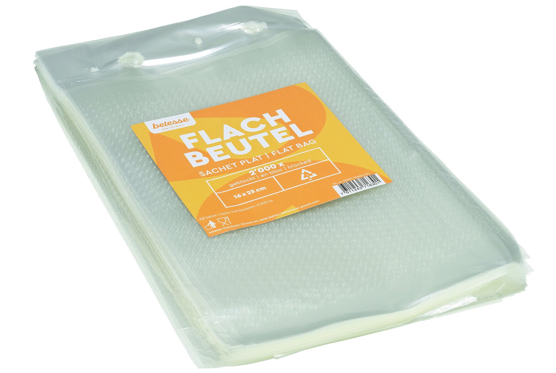 Flachbeutel OPP, transparent, geblockt, perforiert, 25 x 16 cm