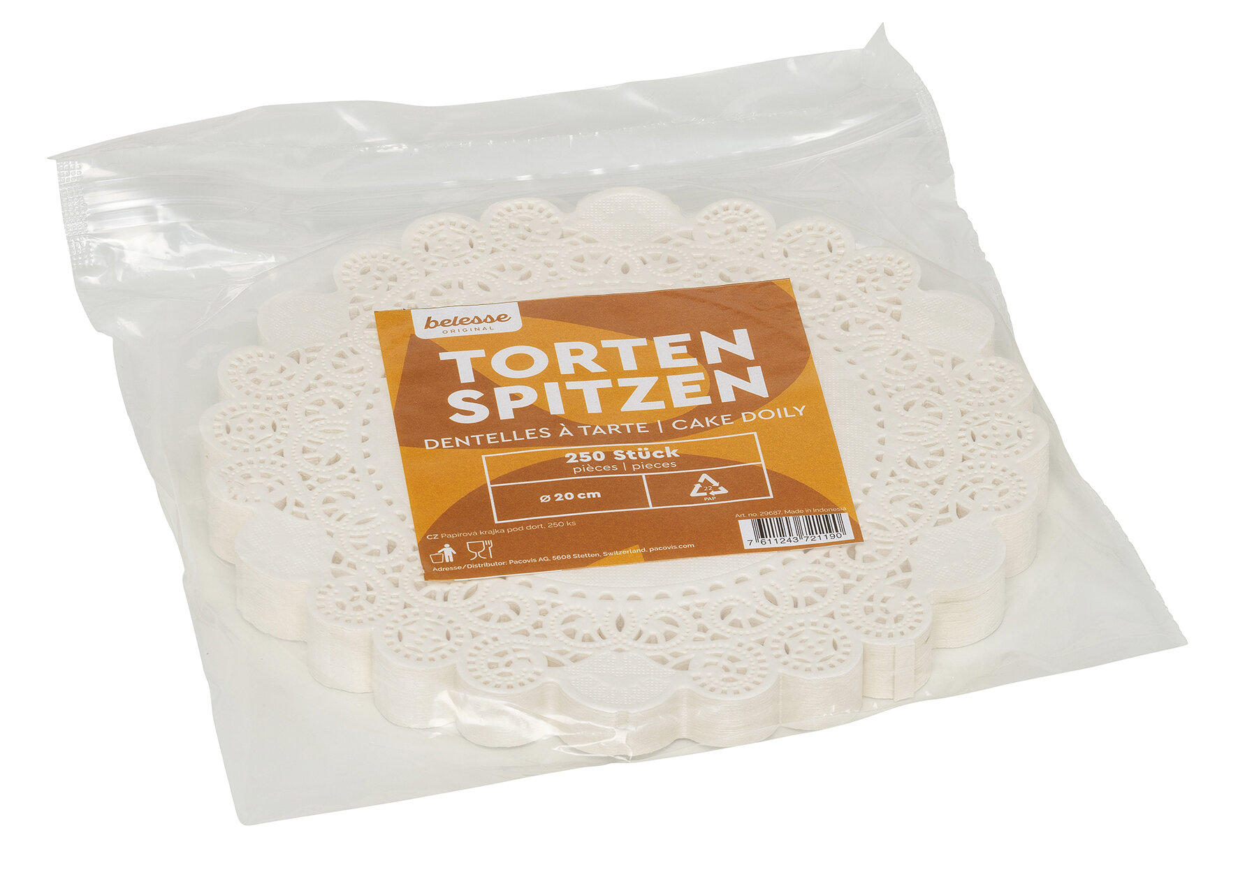 Tortenspitze Papier, weiß, rund, Ø 20 cm