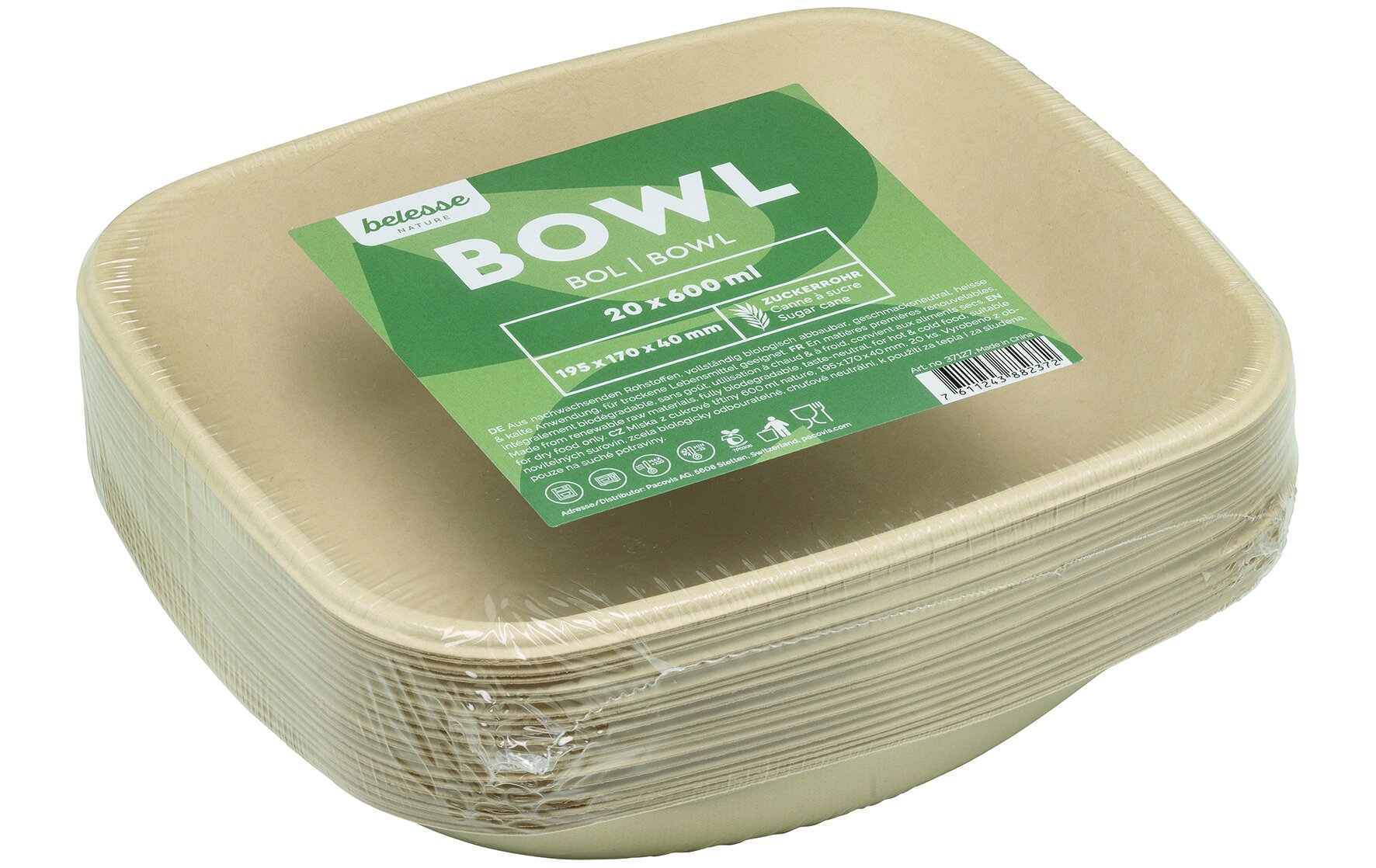 Bowl naturesse Zuckerrohr, braun, rund, 600 ml
