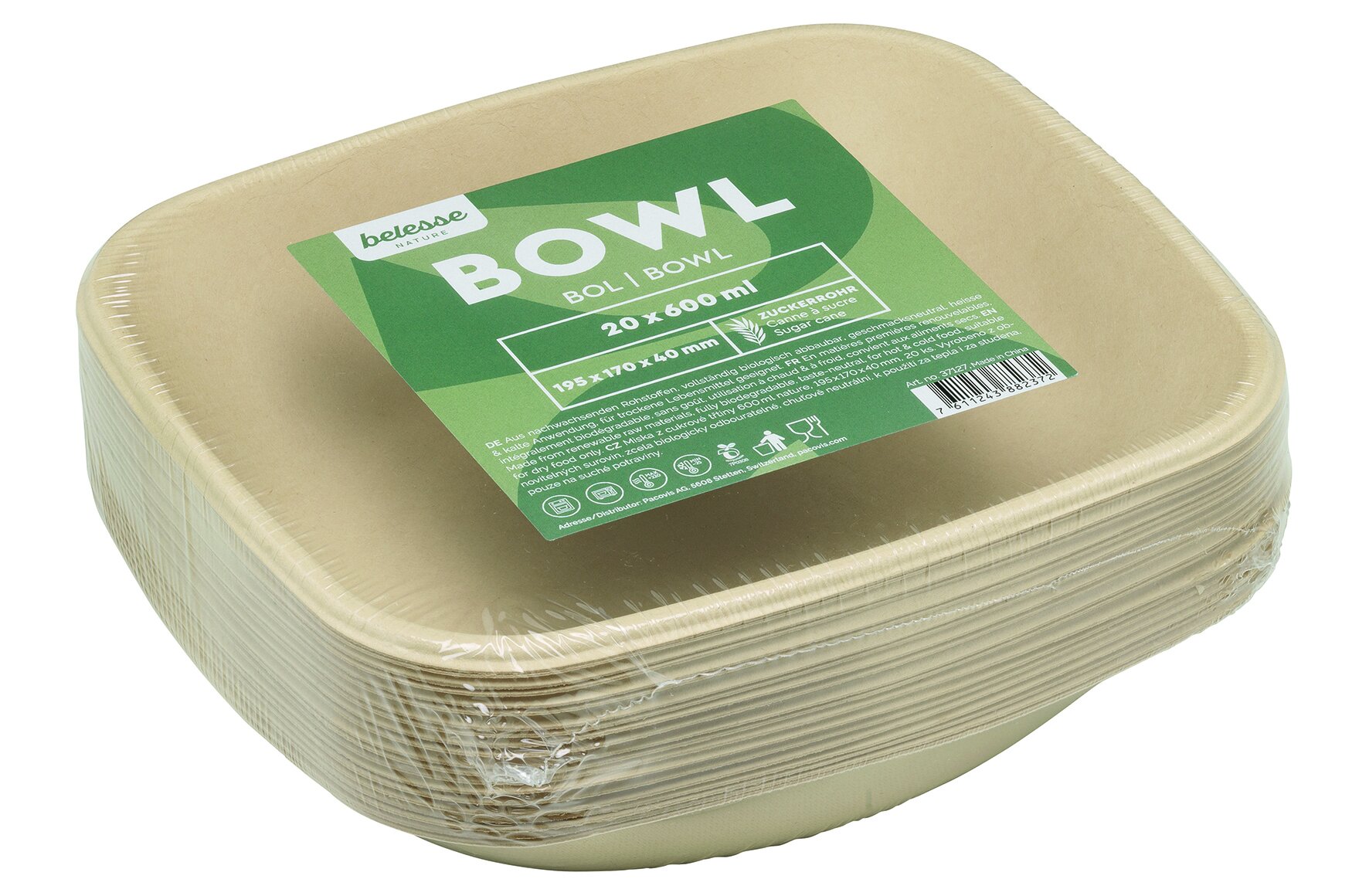 Bowl naturesse Zuckerrohr, braun, rund, 600 ml